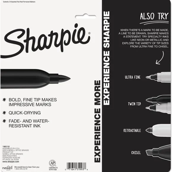 Electro Pop Permanent Markers, Fine Tip, Marker Set, Assorted Colors, 24 Count - - Picture 3 of 9